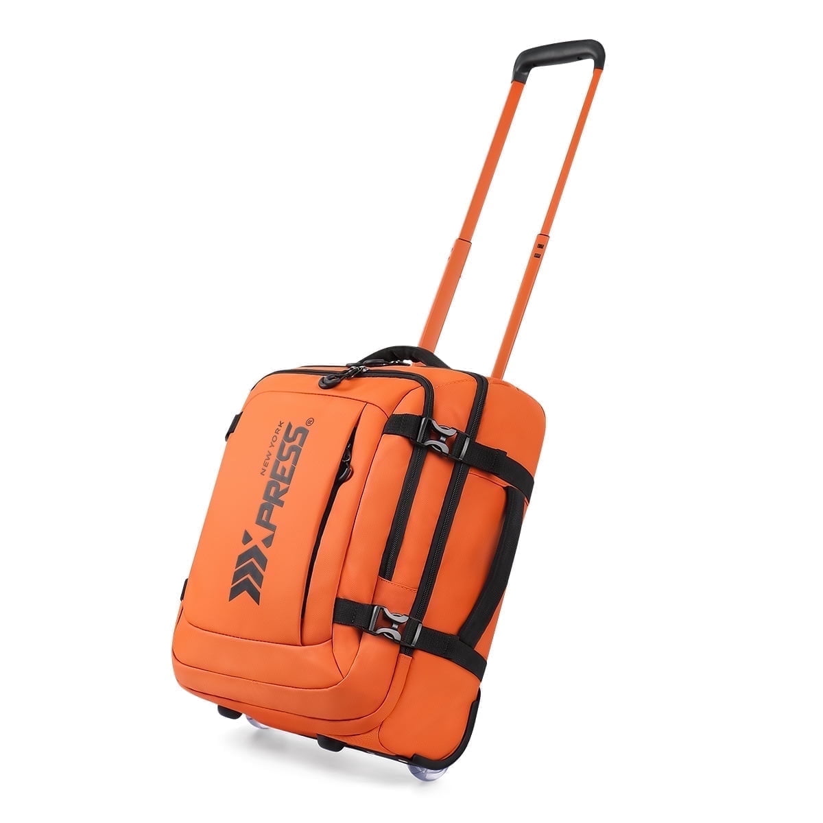17" Underseat Carry On Luggage Airplane Approved,Water Resistant Softside Rolling Suitcase Lightweight Personal Item Travel Bag,Orange - TA069