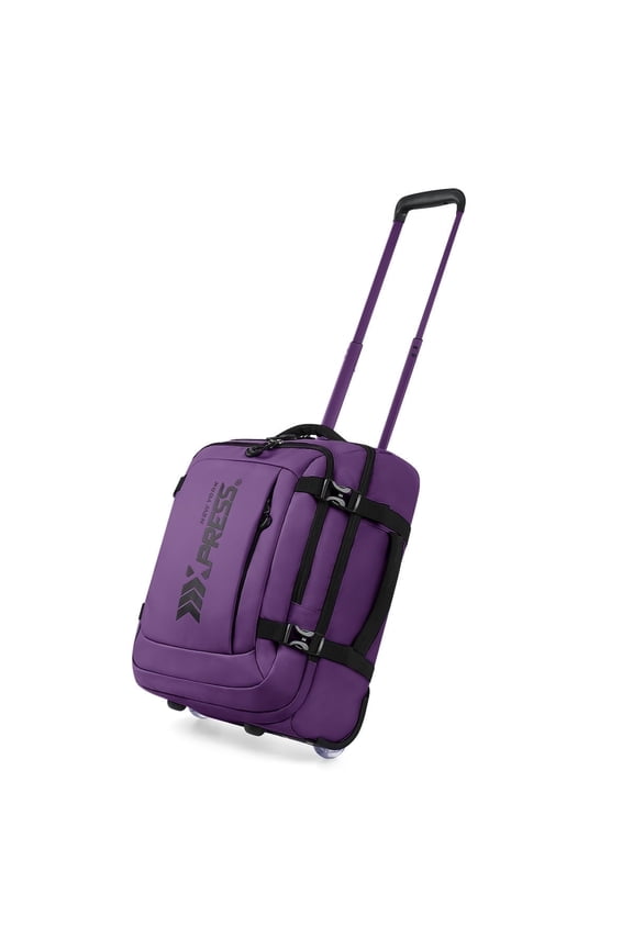 17" Underseat Carry On Luggage Airplane Approved,Water Resistant Softside Rolling Suitcase Lightweight Personal Item Travel Bag,Purple - TA069