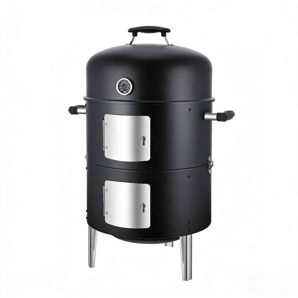 17 Vertical Charcoal Smoker Heavy Duty Steel BBQ Grill W 453 Sq In Cooking Space Thermometer Black: Key Details Before Checkout