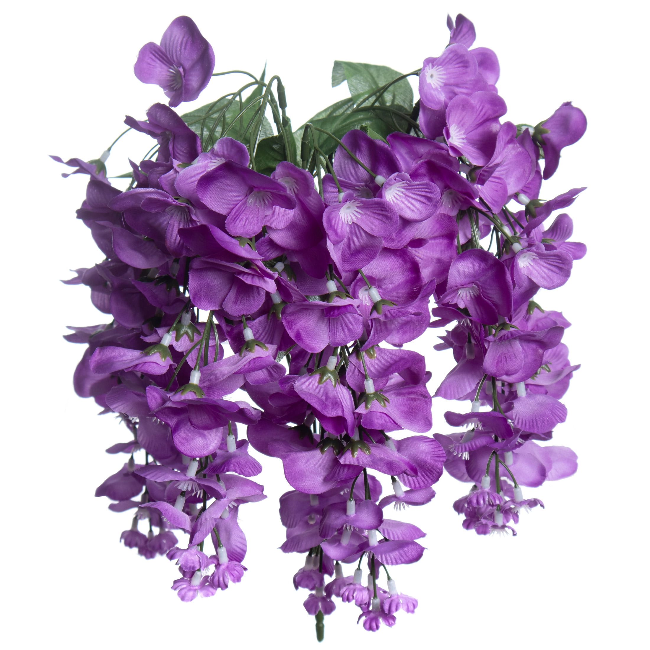 17" Purple Water Resistant Wisteria Bush for Indoor/Outdoor Decor