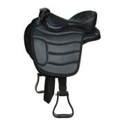 17" Western Horse Bareback Treeless Leather Saddle Pleasure Trail Riding 49103BK
