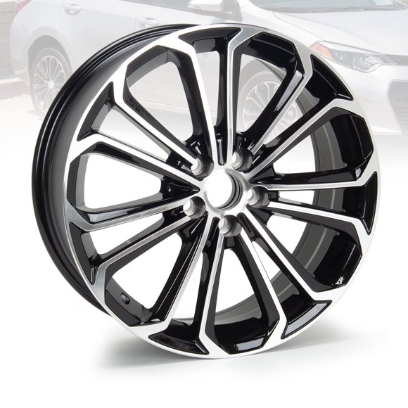 17" Wheel Rim 17x7-inch 5-Lug Black, for 2014-2016 Toyota Corolla, 75152B Replacement Alloy Rims