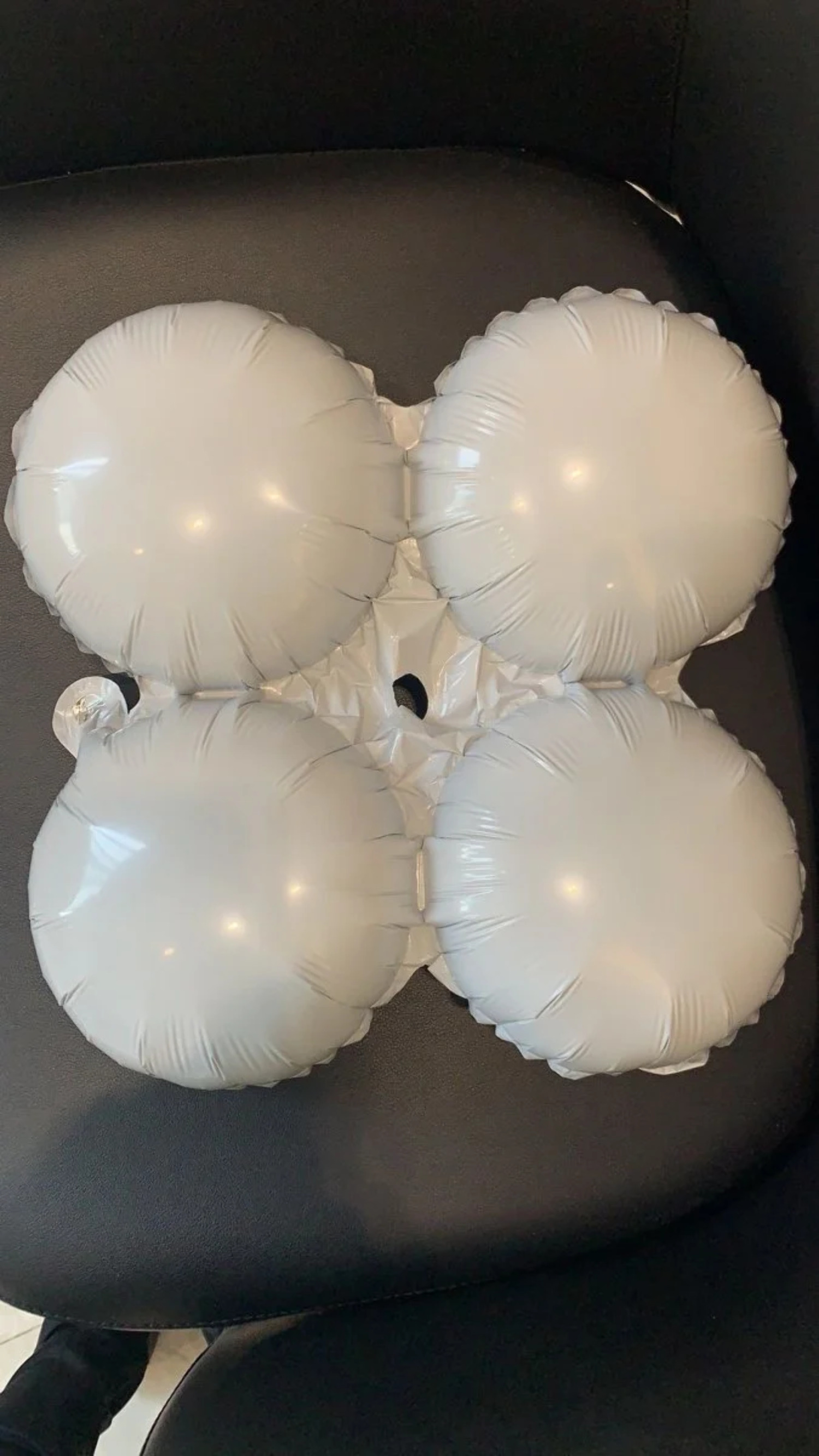 17 White Quad Mylar Balloon