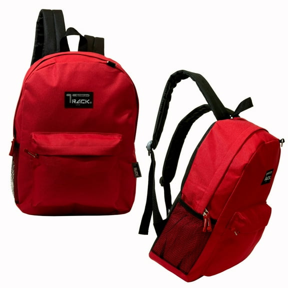 17" Wholesale Classic Red Backpack - Bulk Case of 24 Bookbags