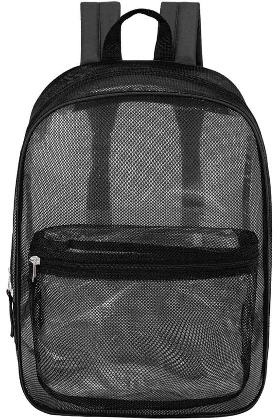 17" Wholesale Mesh Backpack in Black for School