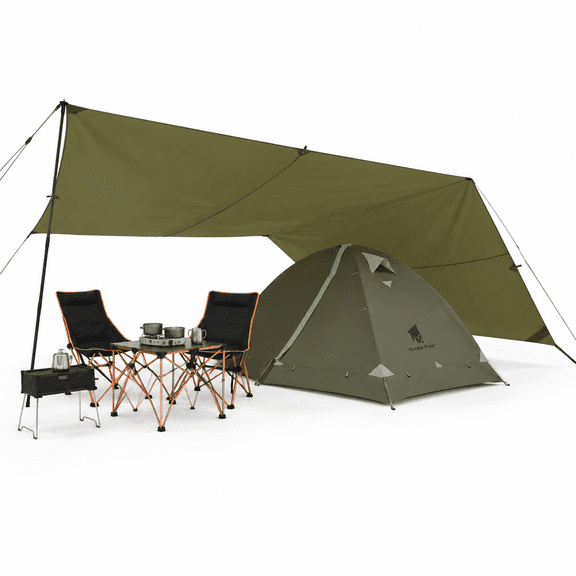 17 X 10 Ft Camping Tarp Waterproof Rain Fly