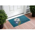 thumbnail image 1 of 17" X 29" Blue and White Coir Floral Welcome Outdoor Door Mat, 1 of 7