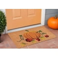 thumbnail image 1 of 17" X 29" Natural and Orange Coir Pumpkin Outdoor Fall Door Mat, 1 of 3
