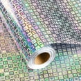 thumbnail image 1 of 17 In X 32.8 Ft (46.5 sq.ft.) Holographic Wrapping Paper Roll, Silver Blocks Gift Wrap with Animals for Wedding, Birthday, Christmas, Mother's Day, Bridal Shower, Easter, 1 of 5