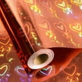 thumbnail image 1 of 17 In X 32.8 Ft (46.5 sq.ft.) Metallic Rose Gold Wrapping Paper Roll, Holographic Heart and Bow Design Gift Wrap for Valentines Day, Wedding, Birthday, Mother's Day, Christmas, 1 of 11