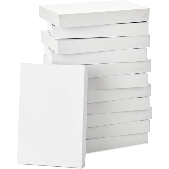 17" XL Gift Boxes with Lids (12 White Robe Boxes, White)