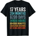thumbnail image 1 of 17 Year Old BDay Decorations Son Boy 17yr 17th Birthday T-ShirtMen and women, Black T-shirt, size: Extra large, 1 of 4