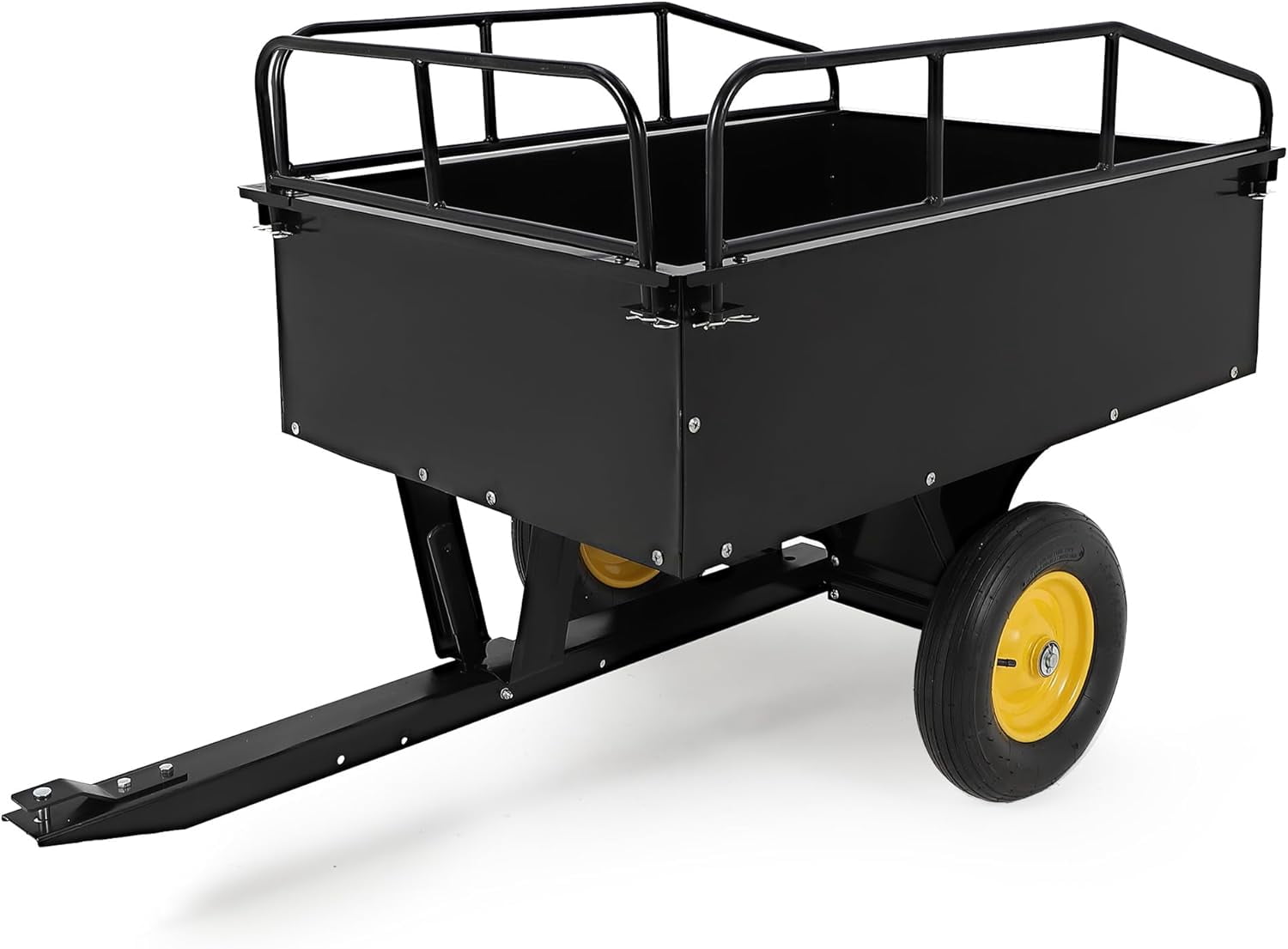 17 cu Ft ATV/UTV Dump Trailer 750 lb Steel Cart with Dual Dumping and 16 In Tires