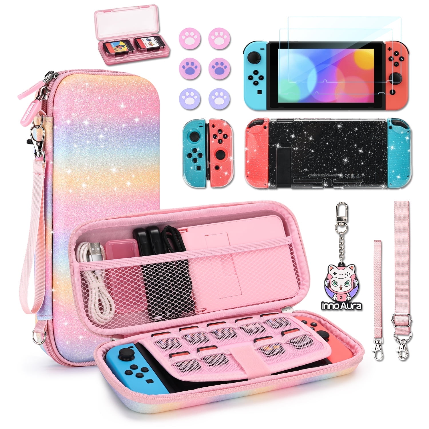Nintendo Switch 17-in-1 Case Bundle: Carrying Case, Screen Protector ...