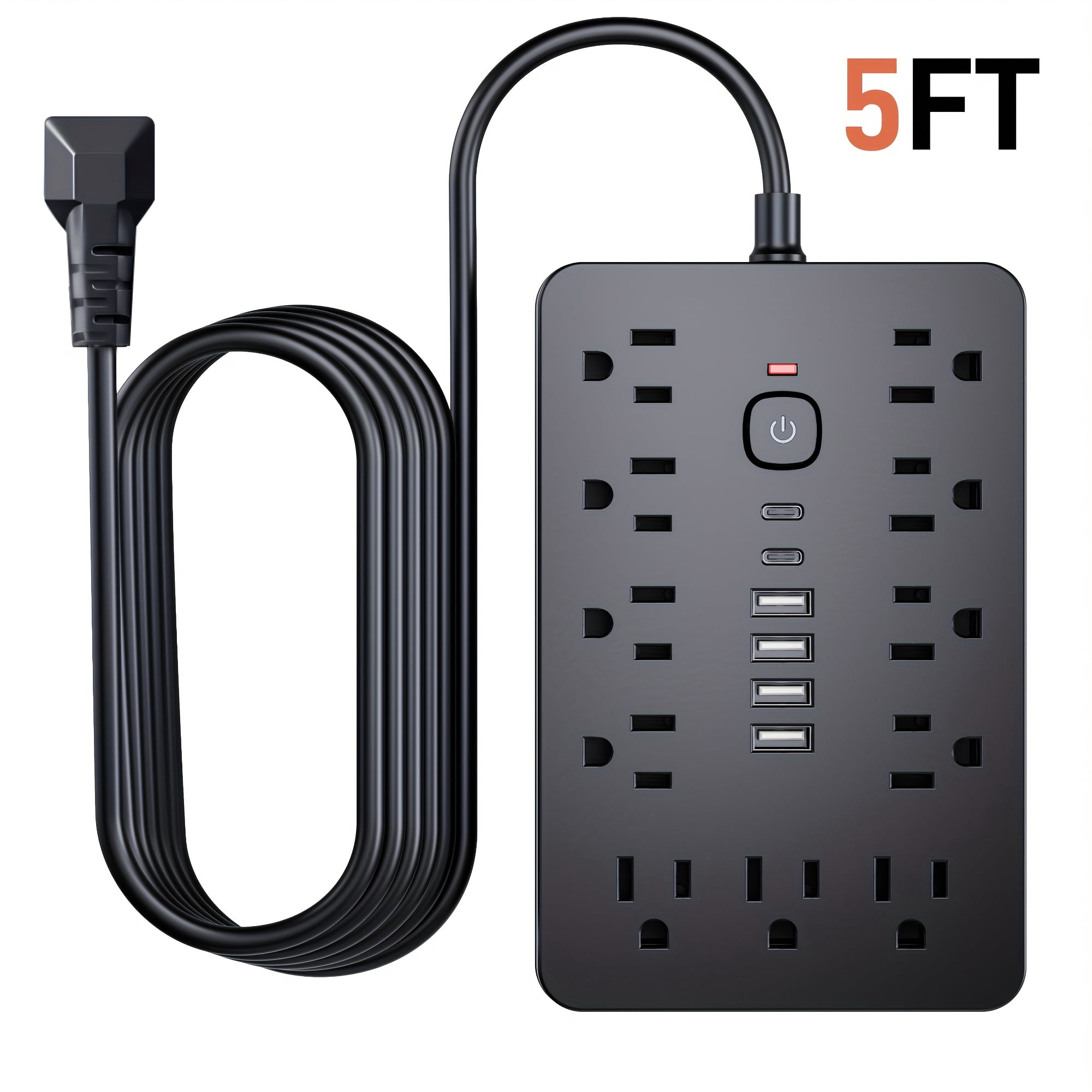 17-in-1 Surge Protector Power Strip: 11 AC Outlets, 6 USB Ports (2 USB ...