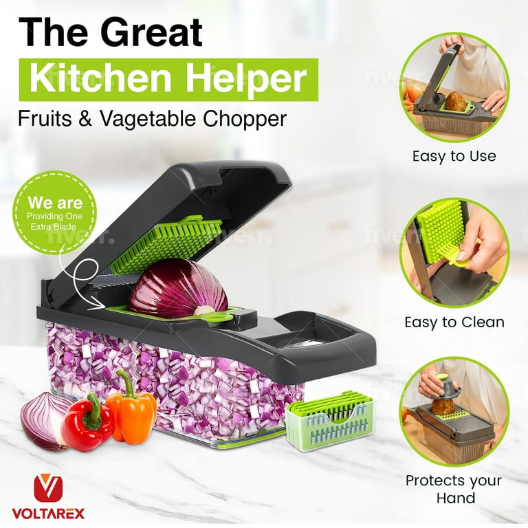 12-in-1 Multi-Use Slicer, Dicer and Chopper French Fry Cutter 12-in-1 Multi-Use Slicer, Dicer and Chopper French Fry Cutter