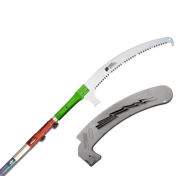 17 in. Curved Arborist Blade with 6 ft. to 15 ft. Telescoping Pole Saw