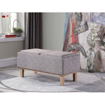 17" in GREY SEAT FLIP STORAGE BENCH w/ UNFINISH LEGS