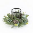 thumbnail image 1 of 17 in. Metal Holiday Centerpiece Glass Candle Holder, 1 of 5