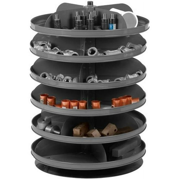 17 in. No. 95 Rotabin Storage 6 Revolving Shelves - Gray