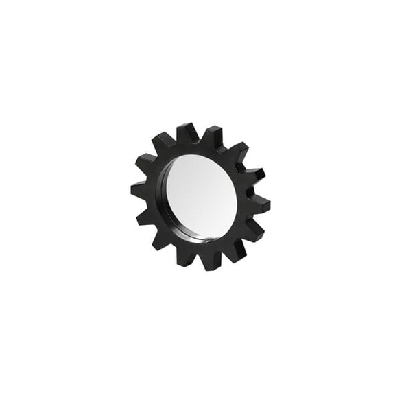 17 in. Round Black Metal Frame Wall Mirror