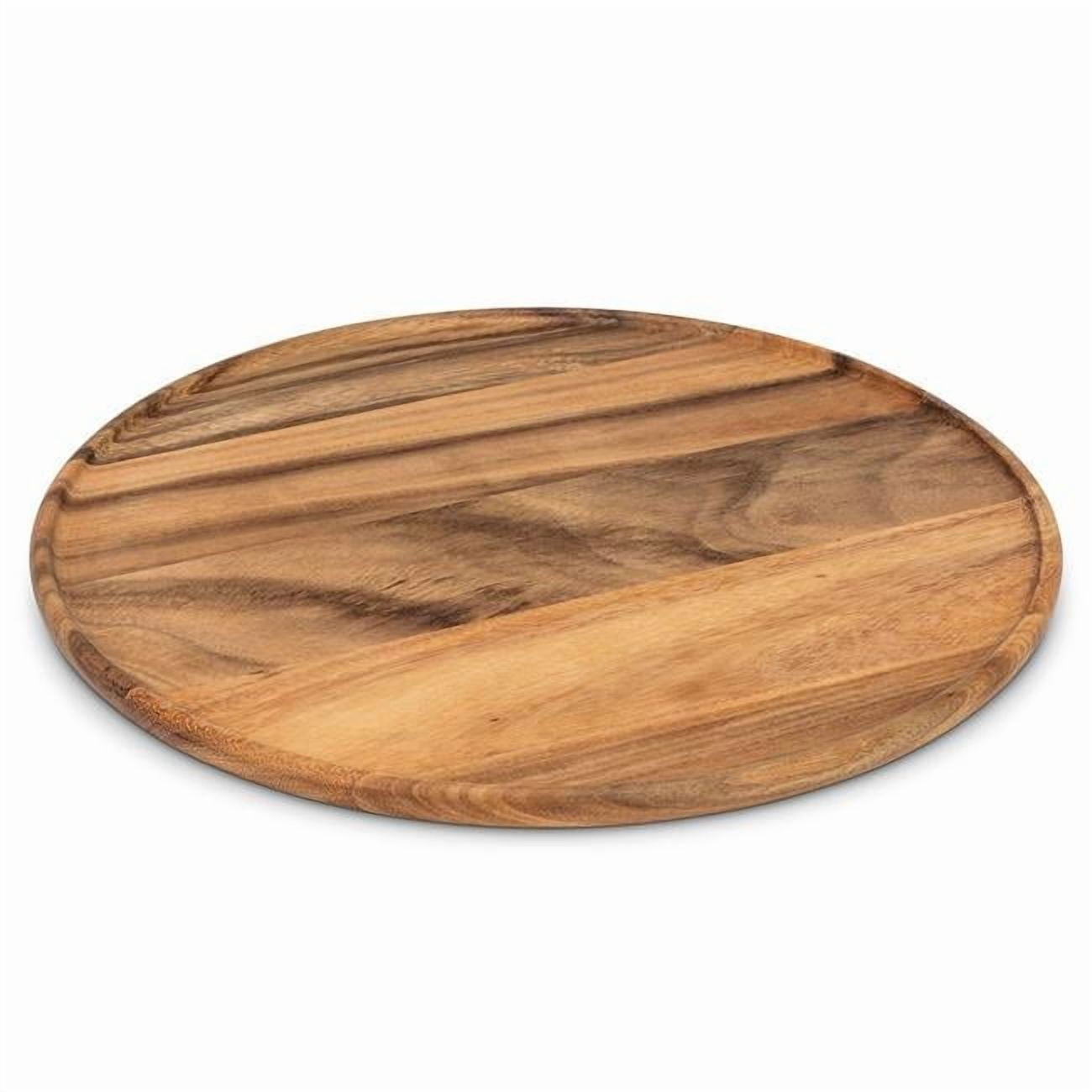 17 Round Tray with Lip, Acacia Wood