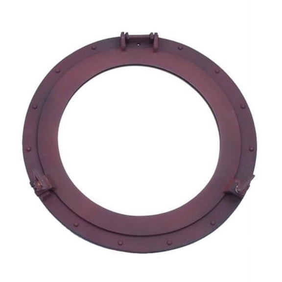 17 in. Rustic Aluminum Deluxe Class Decorative Ship Porthole Mirror