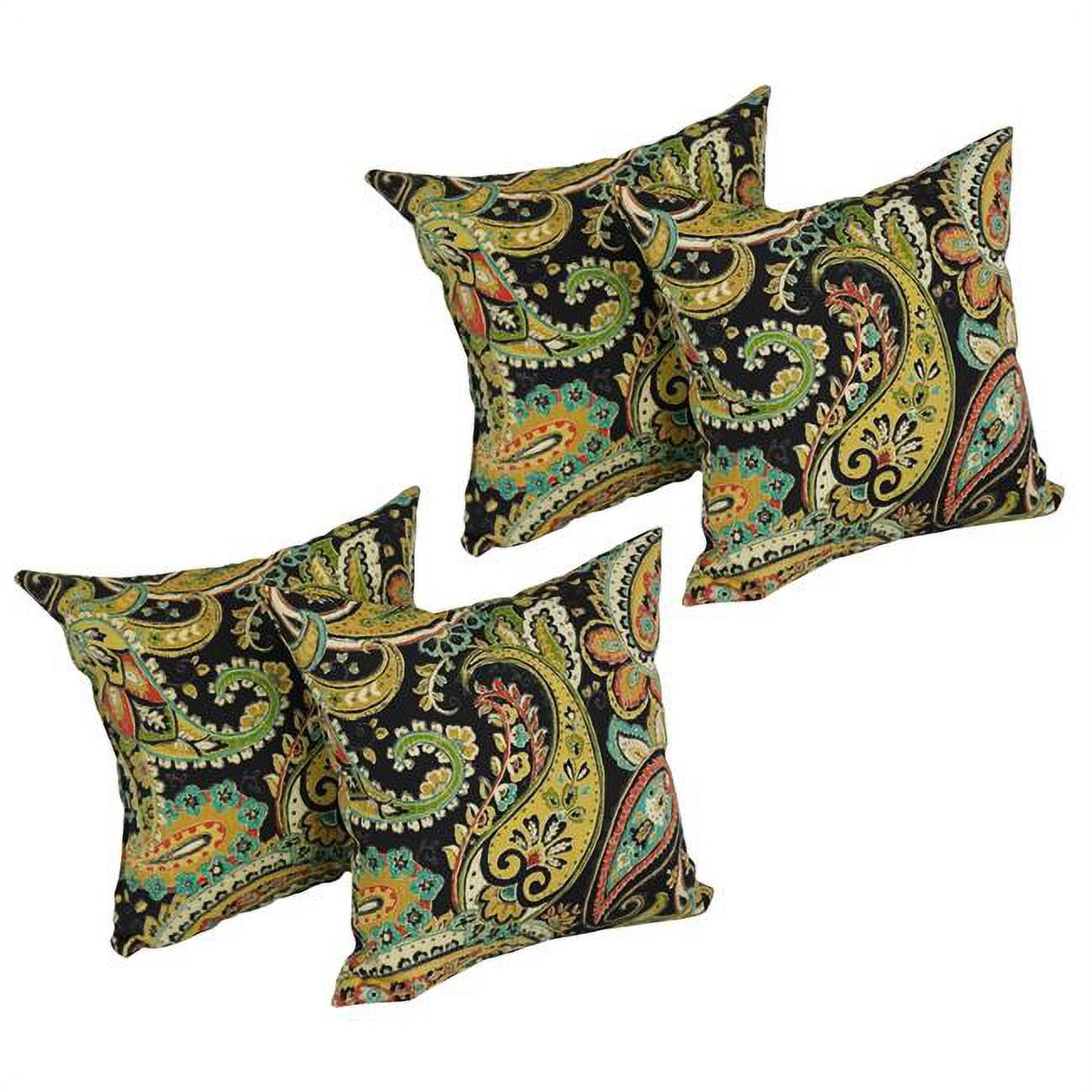 Hadia Franco Noir 17" Square Polyester Outdoor Throw Pillows, Set of 4