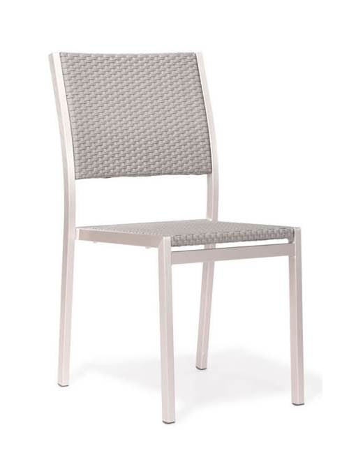 Gray Metal and Wood Contemporary Side Chair