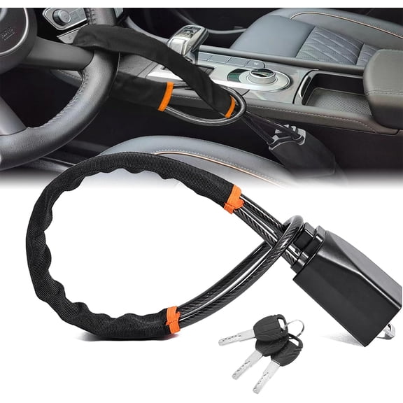 17 in Steering Wheel Lock Universal Anti-Theft for Cars Suvs Compact Black 