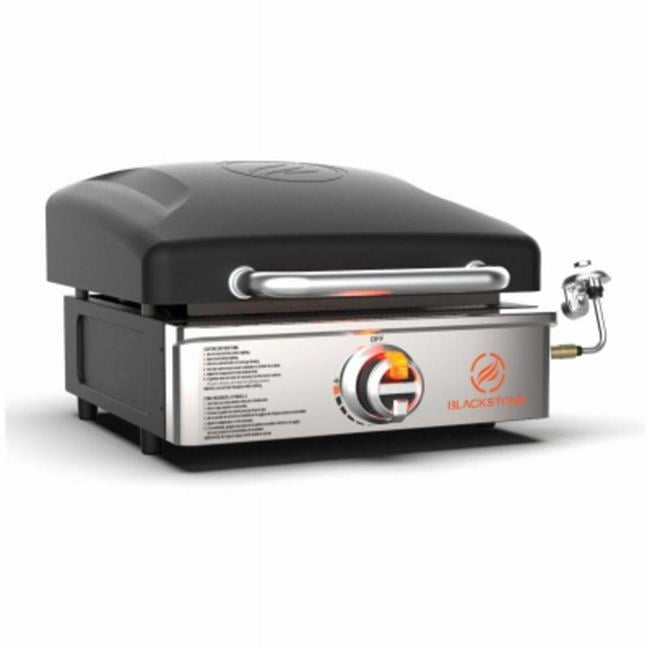 Black Stainless Steel Portable Gas Griddle with Hood, 17 Inch