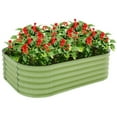 17 in. Tall Outdoor Galvanized Steel Raised Garden Bed Planter