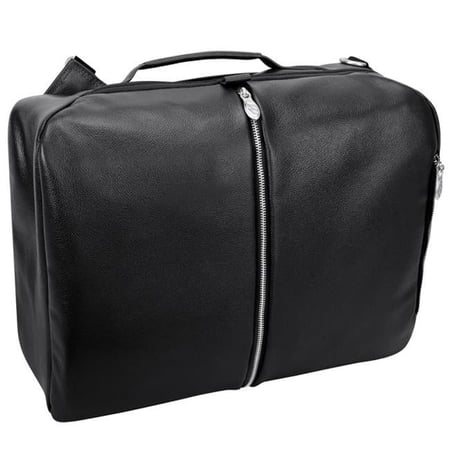 17 in. U Series East Side Leather 2-in-1 Laptop & Tablet Convertible Travel Backpack & Cross-Body, Black