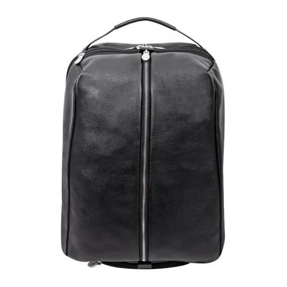 17 in. U Series South Shore Leather Carry-All Laptop & Tablet Overnight Backpack, Black