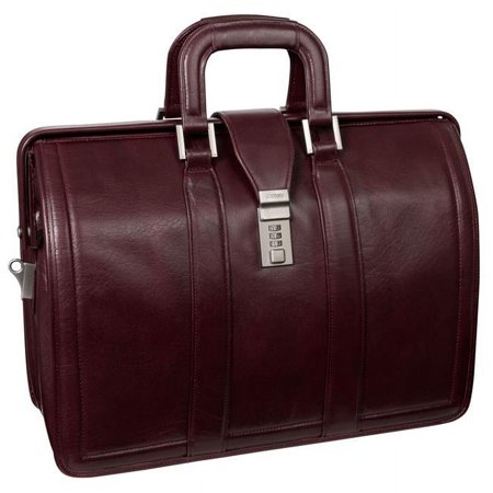 17 in. V Series Morgan Leather Litigator Laptop Briefcase, Burgundy