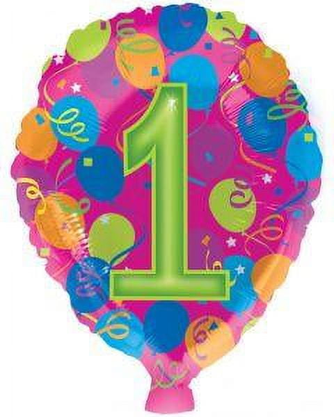 17 inch #1 Foil-Tex Shape CTI Foil Mylar Balloon - Party Supplies Decorations