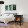 thumbnail image 1 of 17 inch Freestanding Electric Fireplace Stove, 3D Flame Effect Heater with 2 Heat Settings, 400 Sq. Ft Warming for Indoor Use, Antique Black, 1 of 9