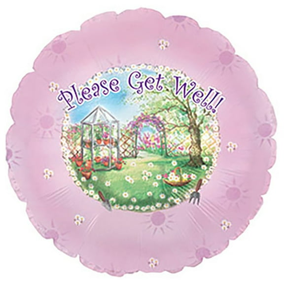 17 inch Get Well Garden Foil Mylar Balloon - Party Supplies Decorations