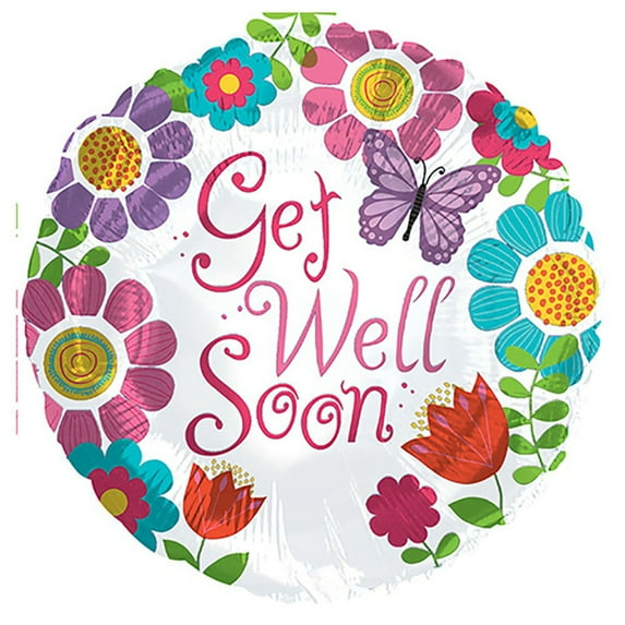 17 inch Get Well Soon Girl CTI Foil Mylar Balloon - Party Supplies Decorations