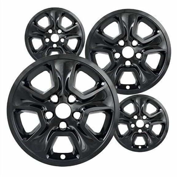 17 inch Gloss Black ABS Wheel Skins Set Compatible with 2014-2021 Jeep Grand Cherokee Laredo, Limited, Overland, Trailhawk, Summit, SRT, Trackhawk & Impostors for 9135 Wheel Series