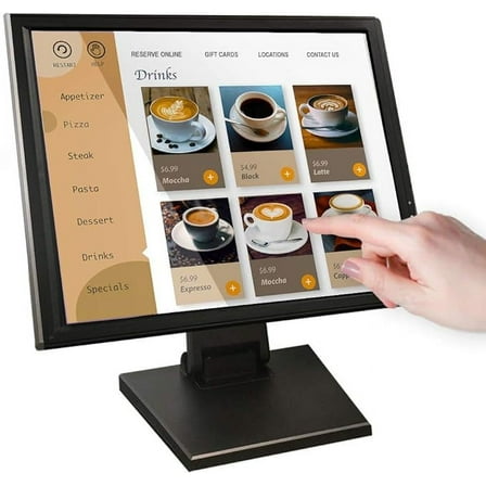 17-inch HDMI Resistive Touch Screen POS LED Monitor with VGA and HDMI Port and Cable, for Office, Retail, Restaurant, Bar, Gym, Warehouse