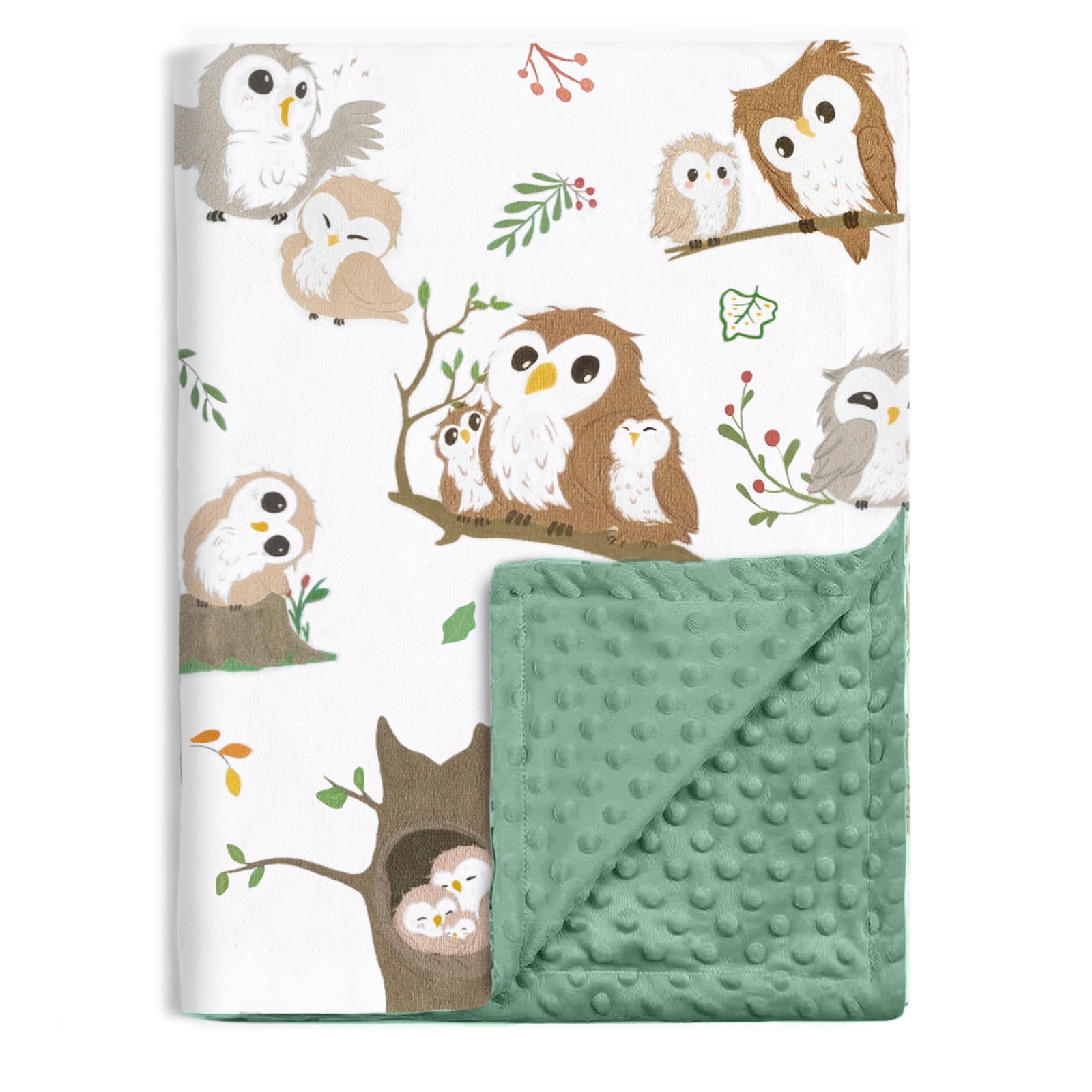 Soft Minky Baby Blanket - 30x43 Inches, Ocean Creatures Print, Dotted Backing For Swaddling, Toddler, Pets