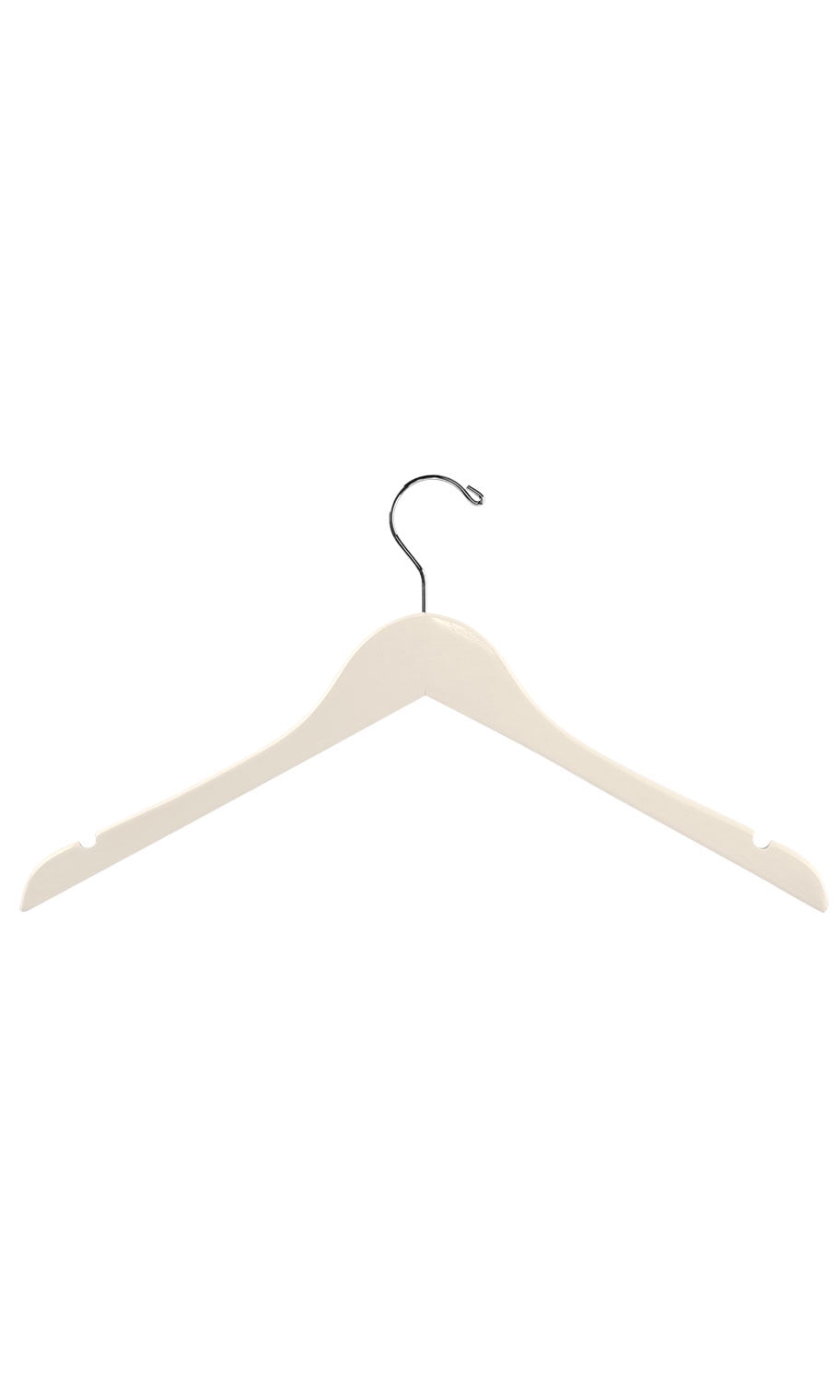 SSWBasics Ivory 17 Inch Wooden Hangers - Case of 50 Premium Dress Hangers Wooden - Sturdy Wood Hangers for Clothing Storage