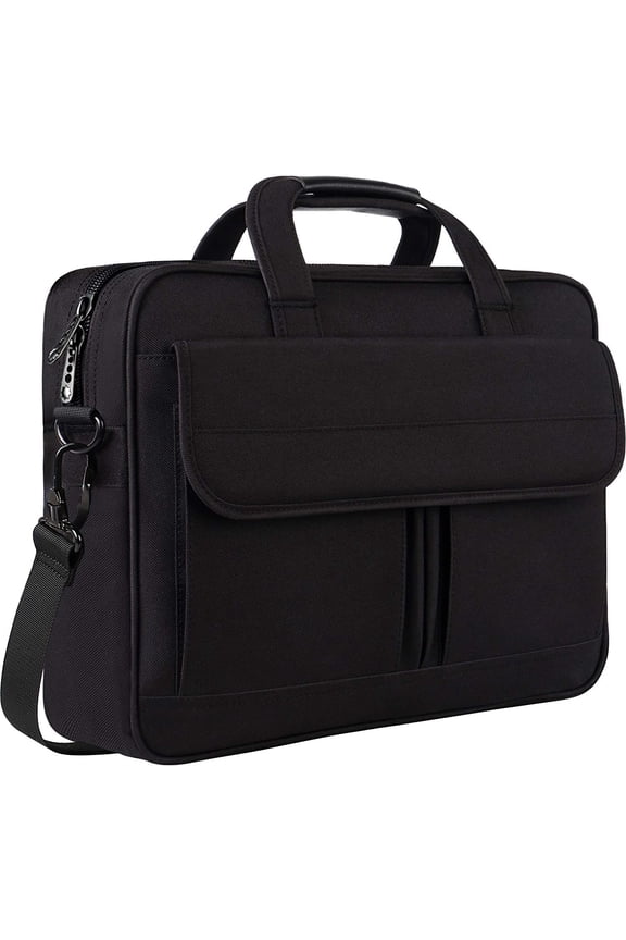 17 inch Laptop Bag, Professional Business Office Briefcase for Men Women,  Water Resistant Carry  Laptop Case  Messenger Bag Fits 15.6 17 Inch Notebook/Computer, Black