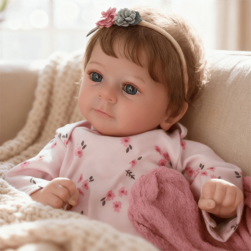 17-inch Lifelike Reborn Baby Dolls Soft Cloth Body，Real Baby Feeling Newborn Baby Dolls Adorable Playful Real Life Baby Dolls with Gift Box for Kids Age 3 +