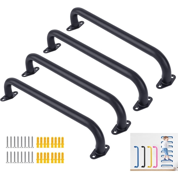 17 inch Metal Playground Handles,Monkey Bars Indoor Heavy Duty Ceiling Grab for Outdoor Playgrounds Climbing Frames,Treehouses and Wall ladders ( Set of 4)