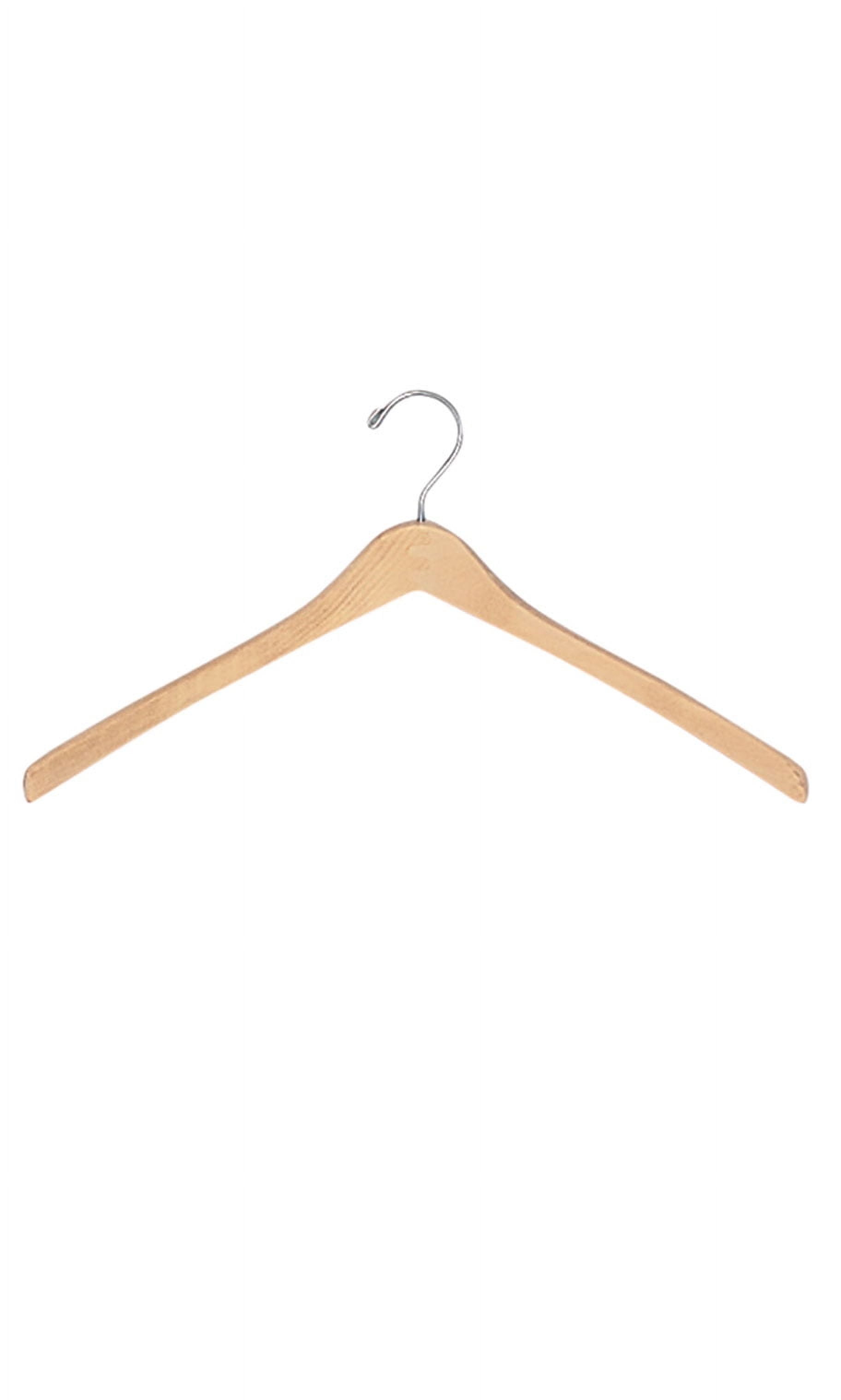 SSWBasics 17 inch Natural Wood All Purpose Suit Hangers- Case of 50