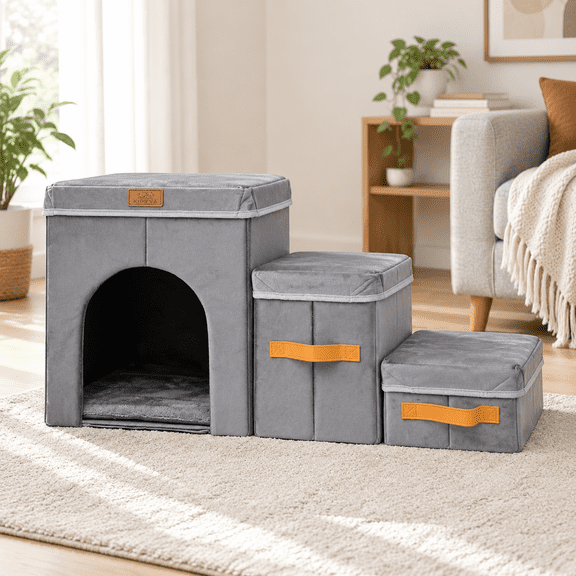 17-inch Pet Dog Stairs For High Beds 120 Lbs Weight Capacity