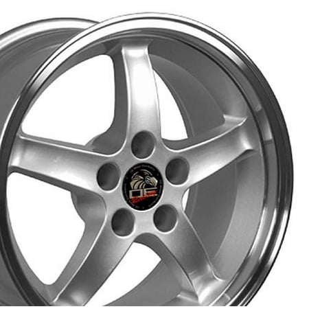 17 inch Rim fits 1994-2004 Ford Mustang - FR04B Silver Machined 17x9 Aluminum Wheel Direct Fit