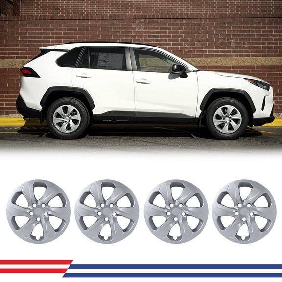 17 inch Set of 4 Hubcaps Wheel Rims Cover R17 for 2019-2025 Toyota Rav4 Snap-on Installation Lacquer